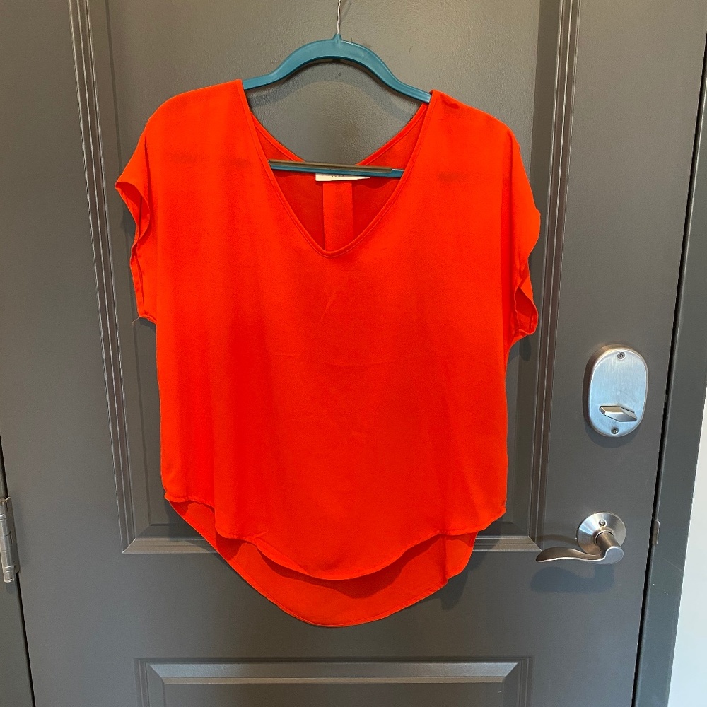 Lush Flowy Blouse - size M, red/orange